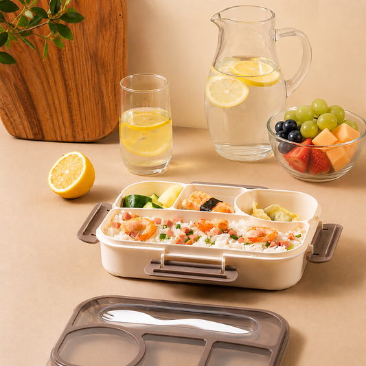 Lonchera Bento Box Premium con Compartimentos + Cubiertos